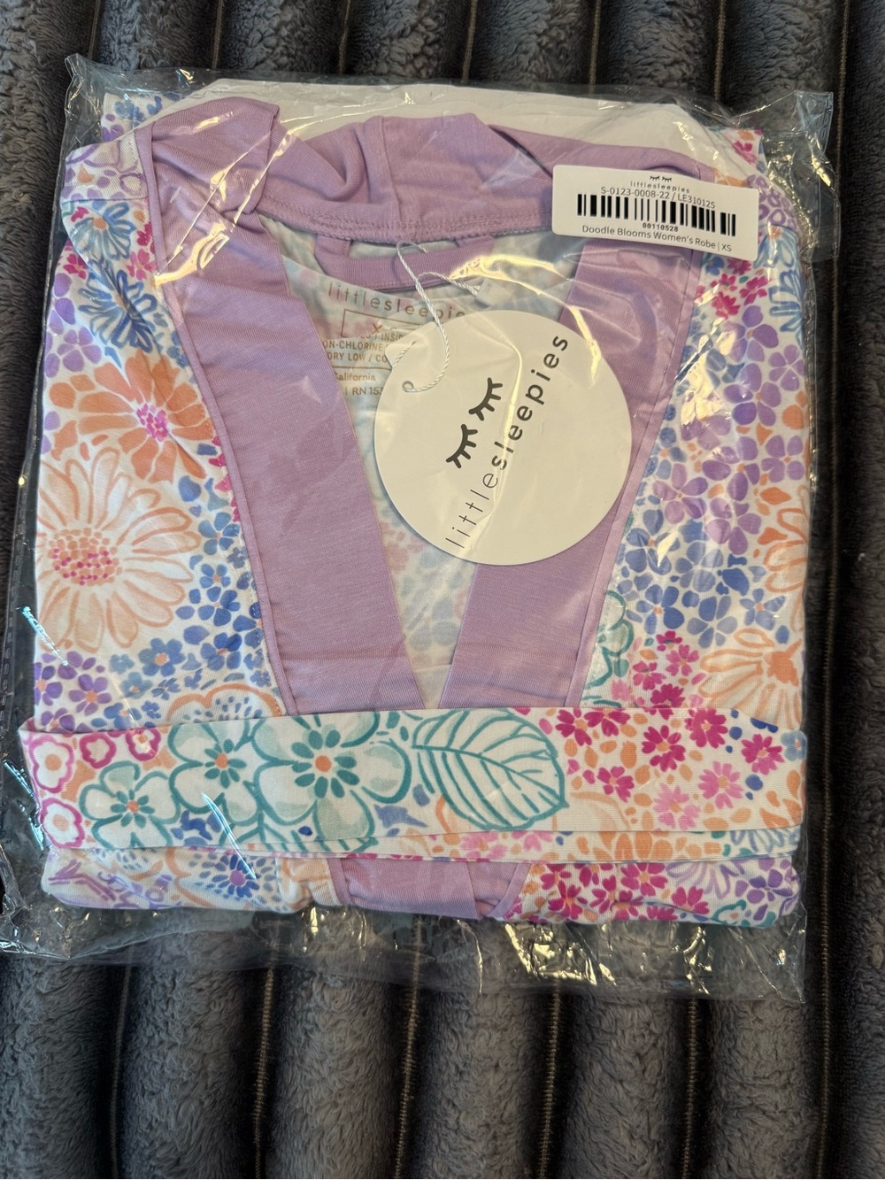 Little Sleepies Doodle Blooms Women's Robe - Lavender Floral